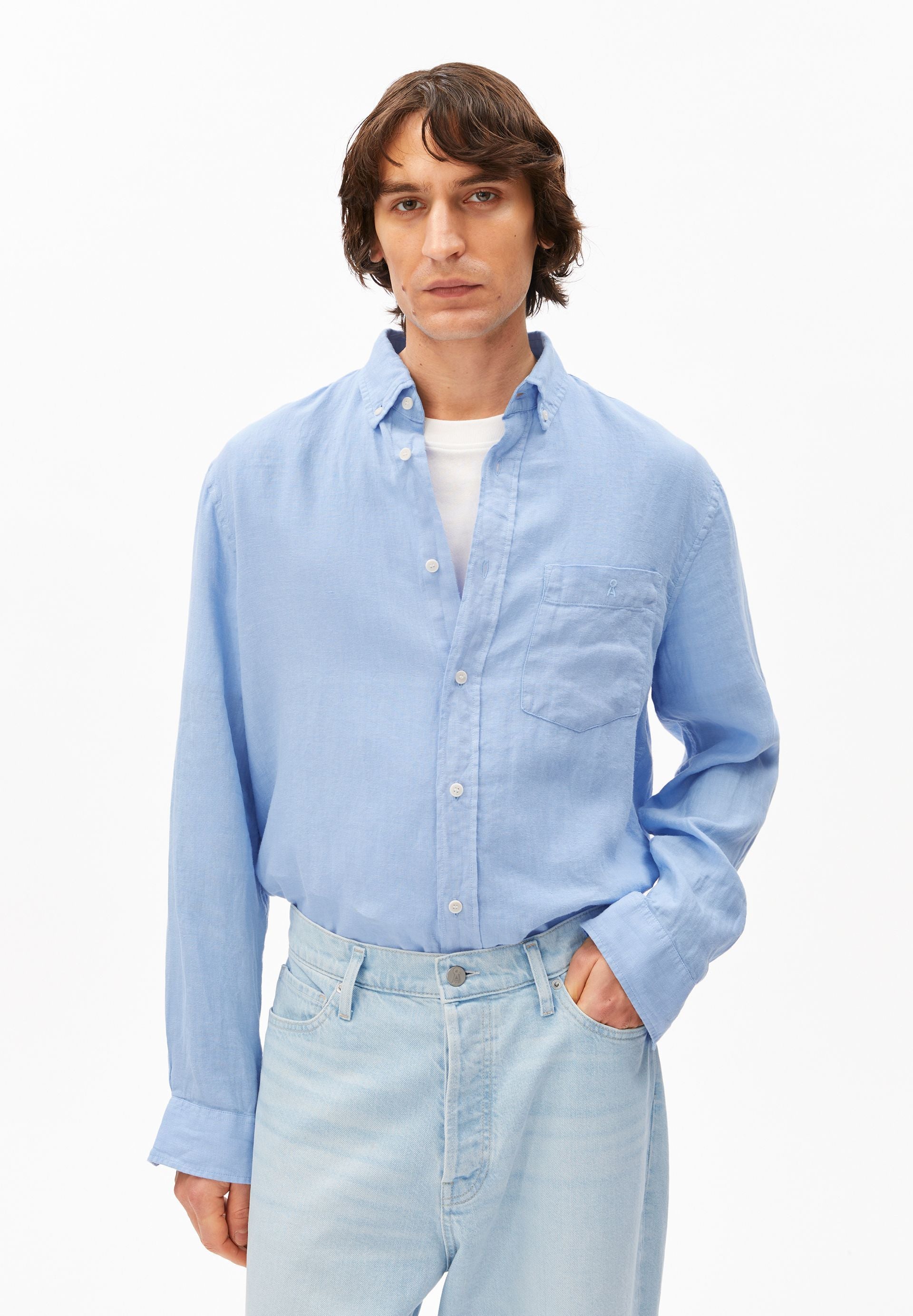 Linen Longsleeve Shirt (Wedgwood)