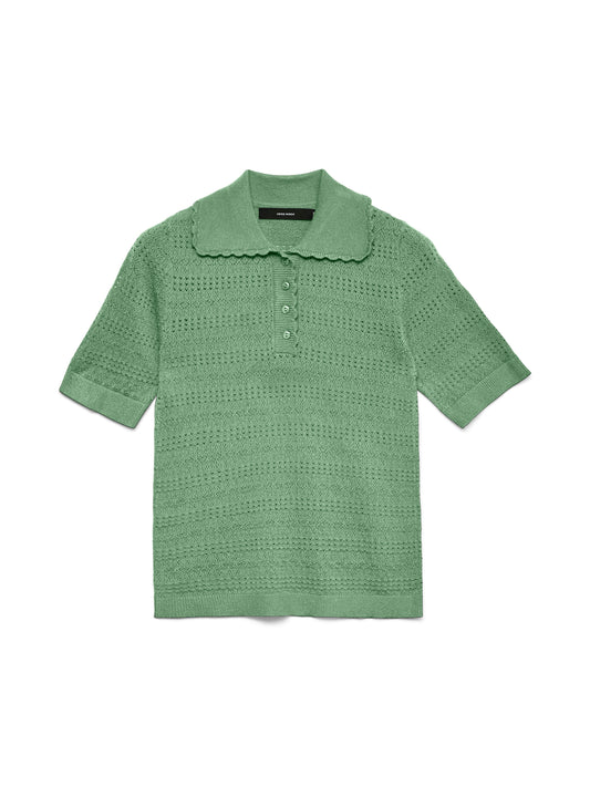 Vmlimone Ss Scallop Poloneck Pull Boo (Mistletoe)