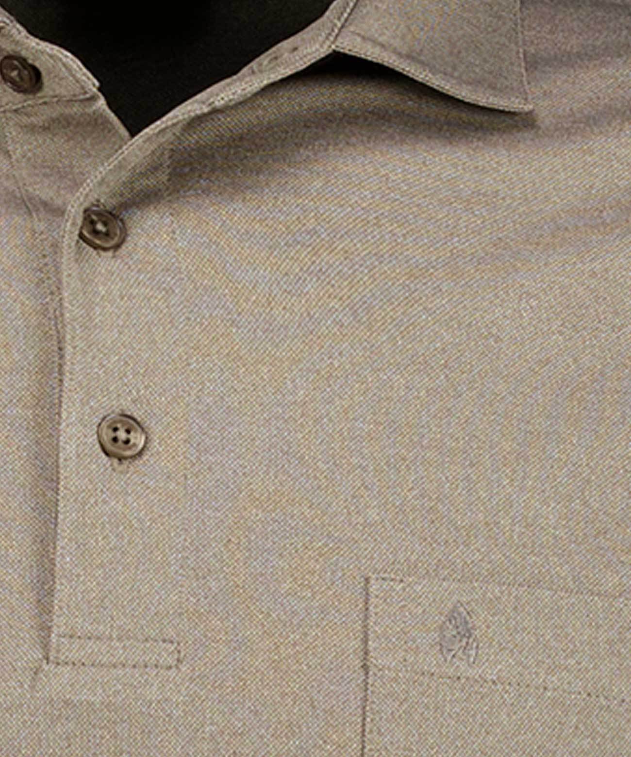 Softknit-Poloshirt uni, Langarm (Schlamm)