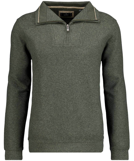 Sweatshirt mit Troyer-Kragen (Oliv)