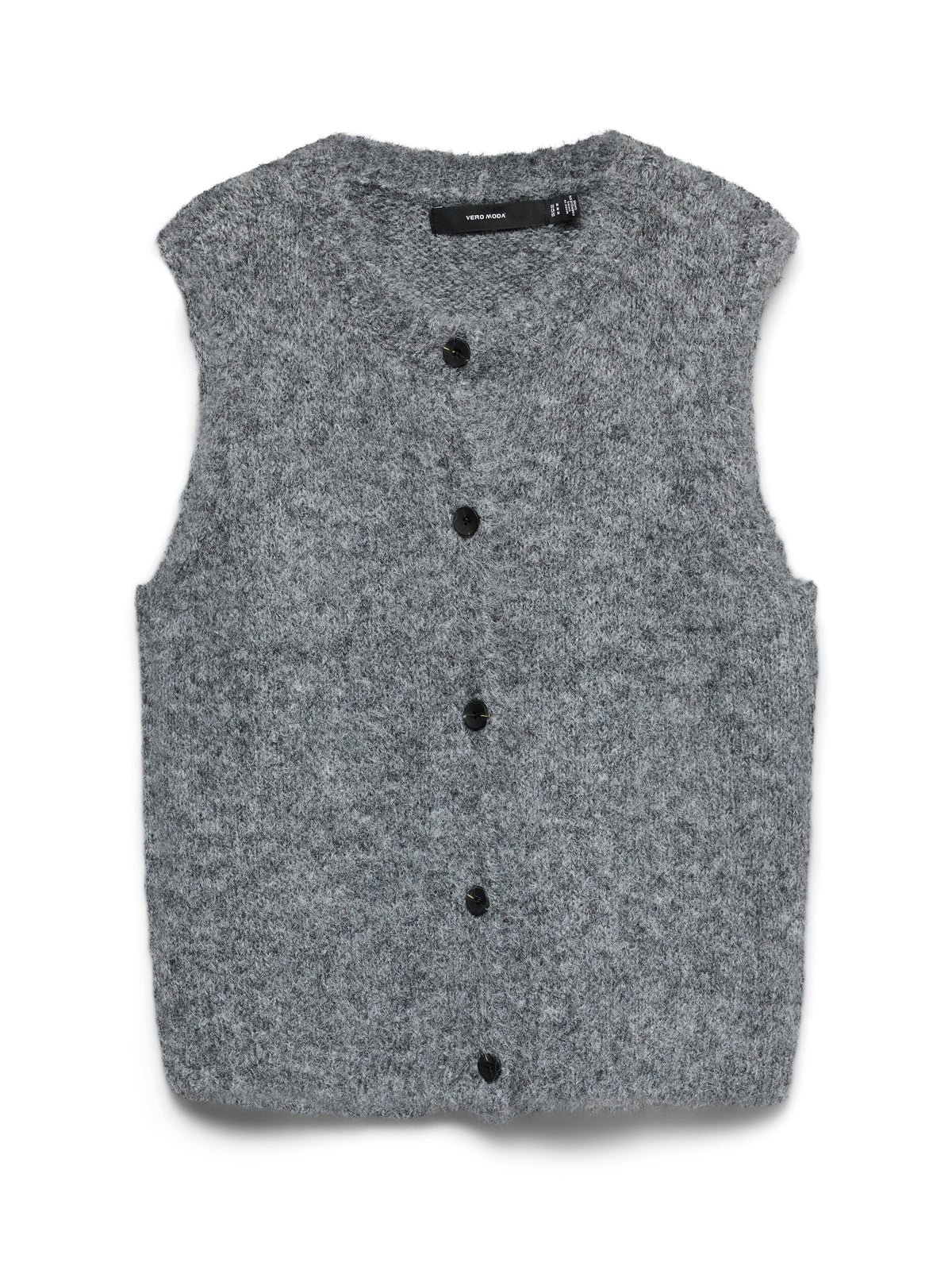 Vmnovah Sl O-neck Button Vest Noos (Dark Grey Mel)