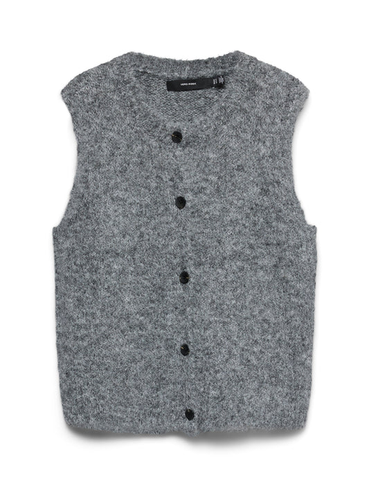Vmnovah Sl O-neck Button Vest Noos (Dark Grey Mel)