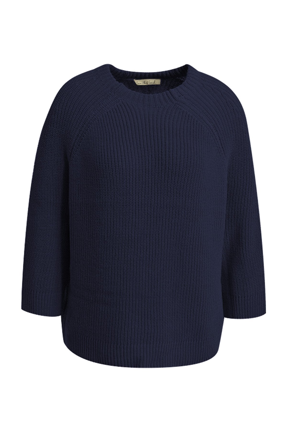 Ribbed Raglan Pullover (Marine)