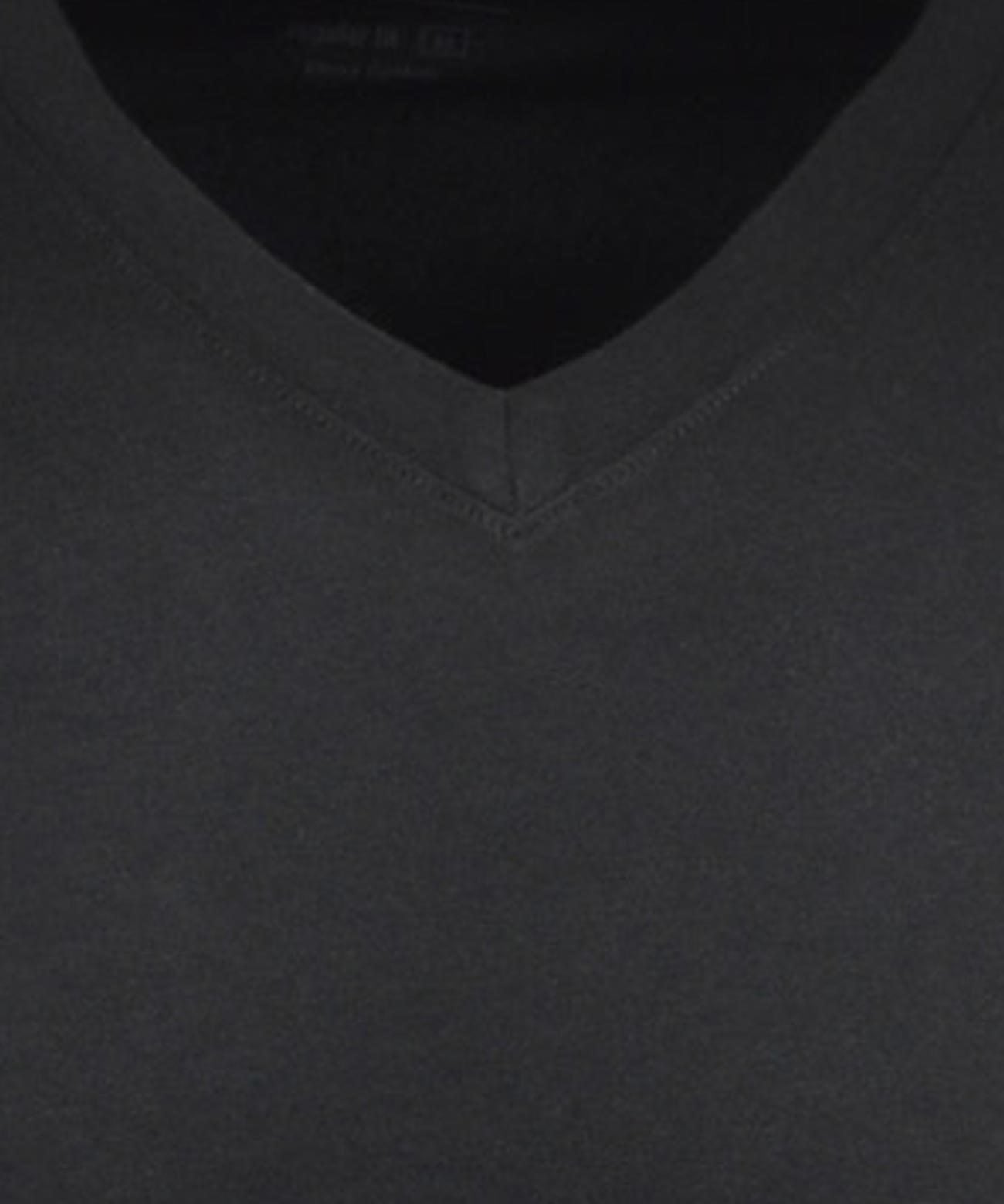 RAGMAN Doppelpack - 2 T-Shirts mit V-Ausschnitt (Schwarz)