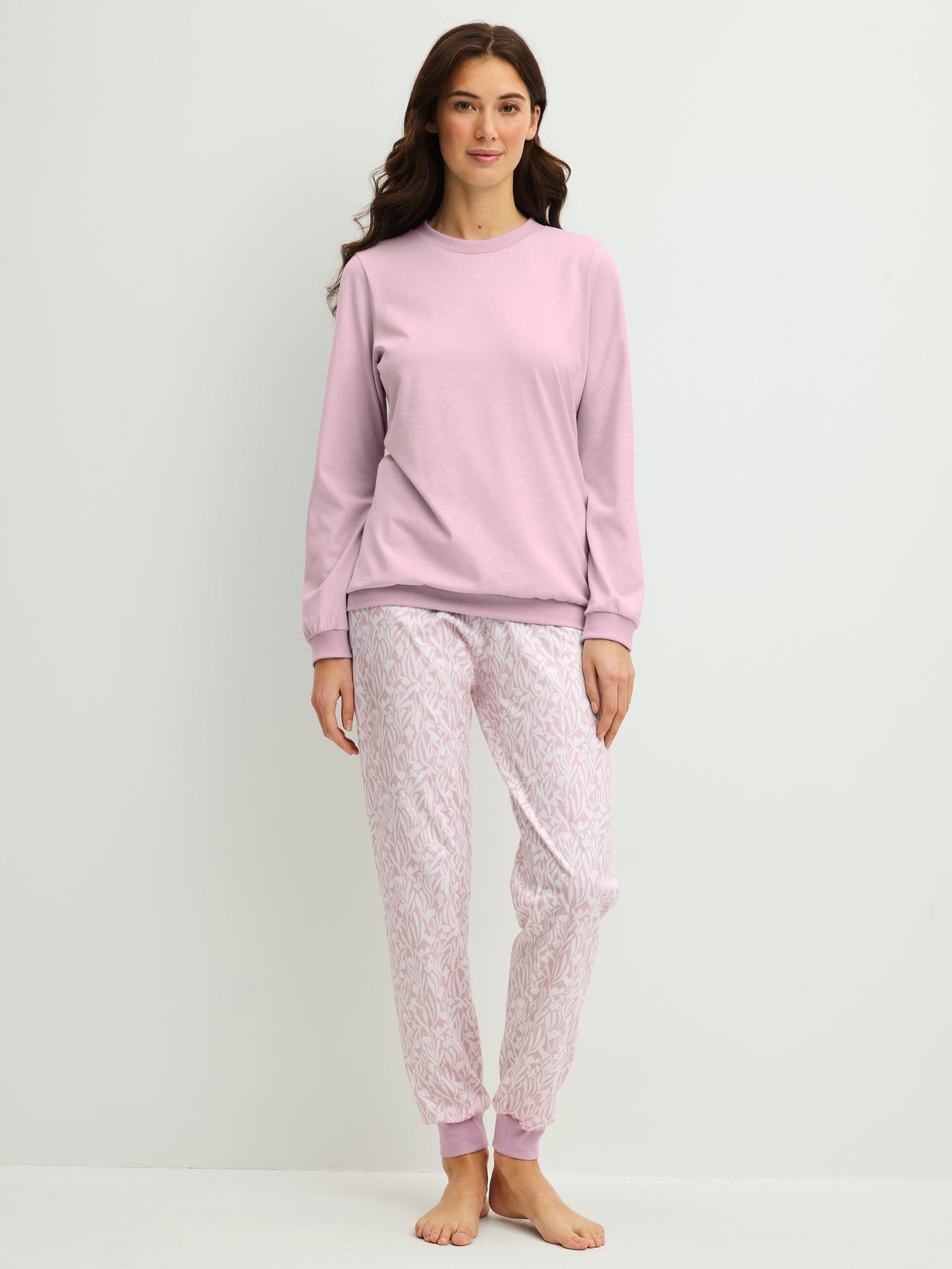 DAMEN Pyjama mit Bündchen (Fragrant Lilac)