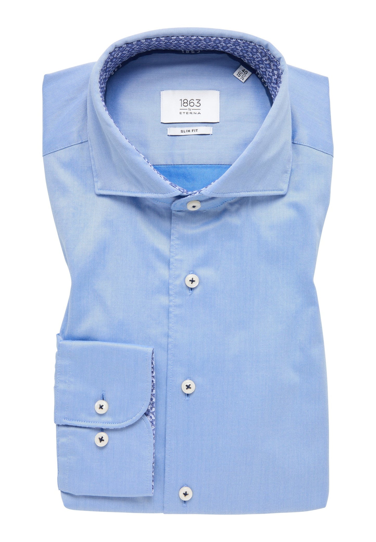 ETERNA unifarbenes Soft Tailoring Shirt SLIM FIT (Blau)