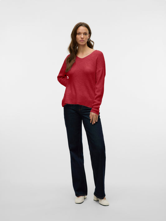Vmcrewlefile Ls V-neck Blouse Noos (Karanda Re)