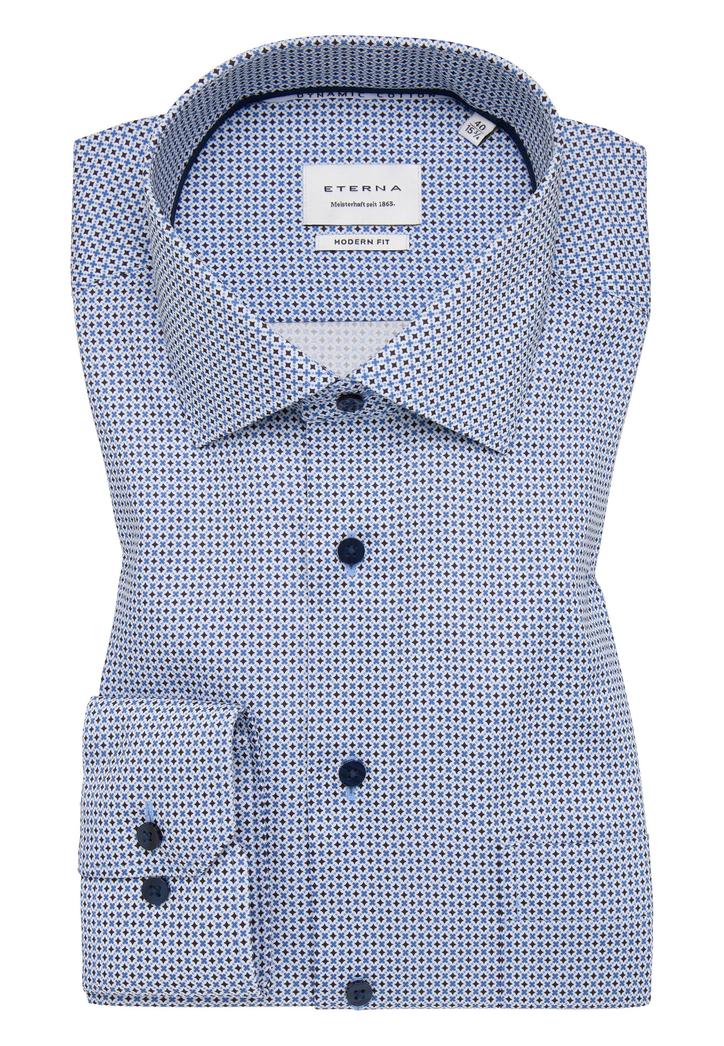 Hemd Twill Langarm (Mittelblau)