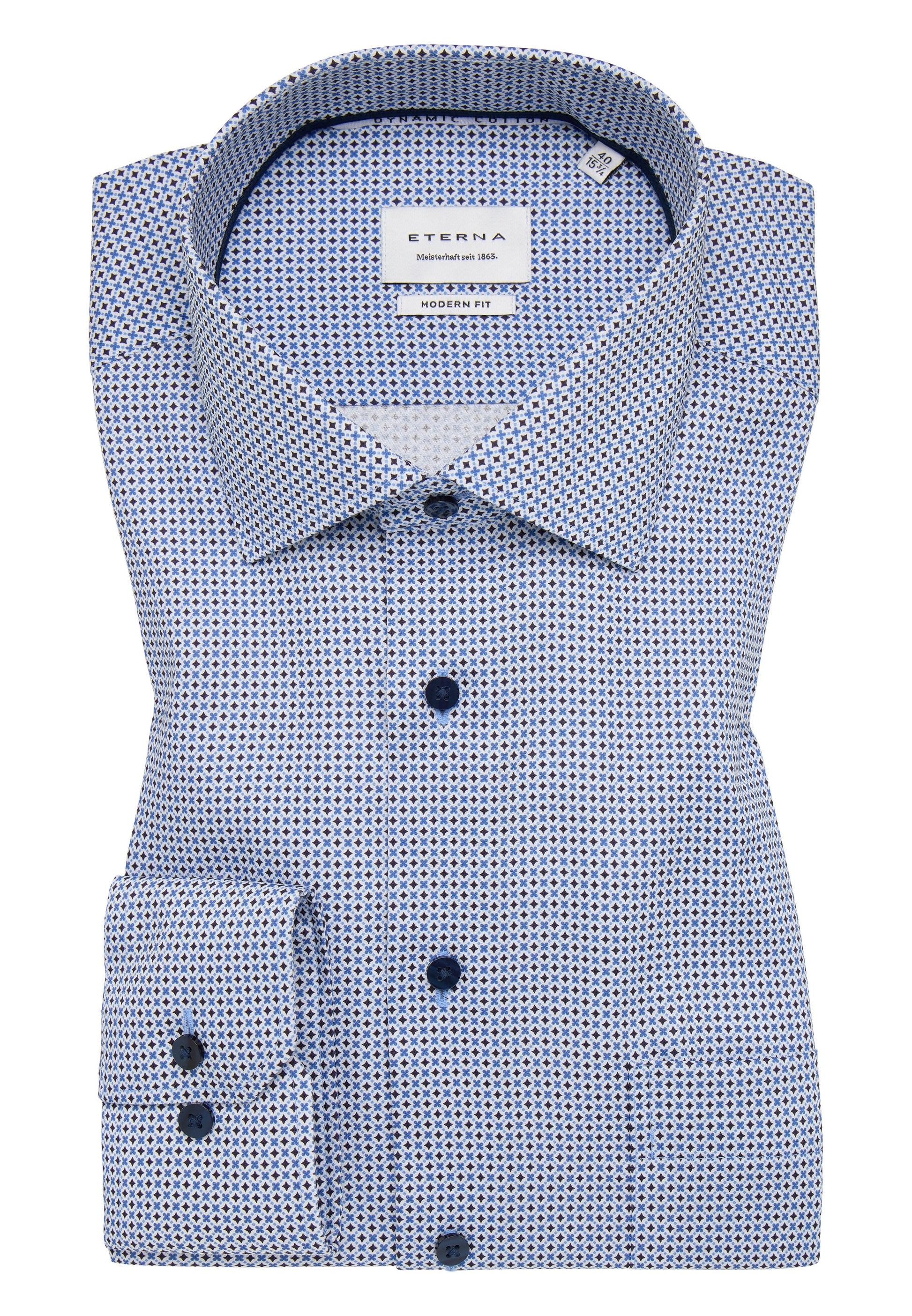 Hemd Twill Langarm (Mittelblau)