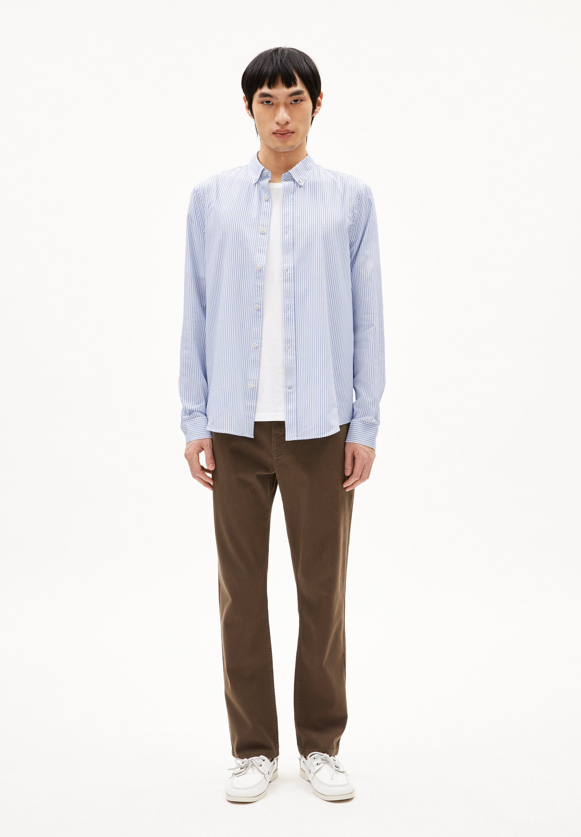 Quaasa Stripe Longsleeve Shirt (White-dark Morn)