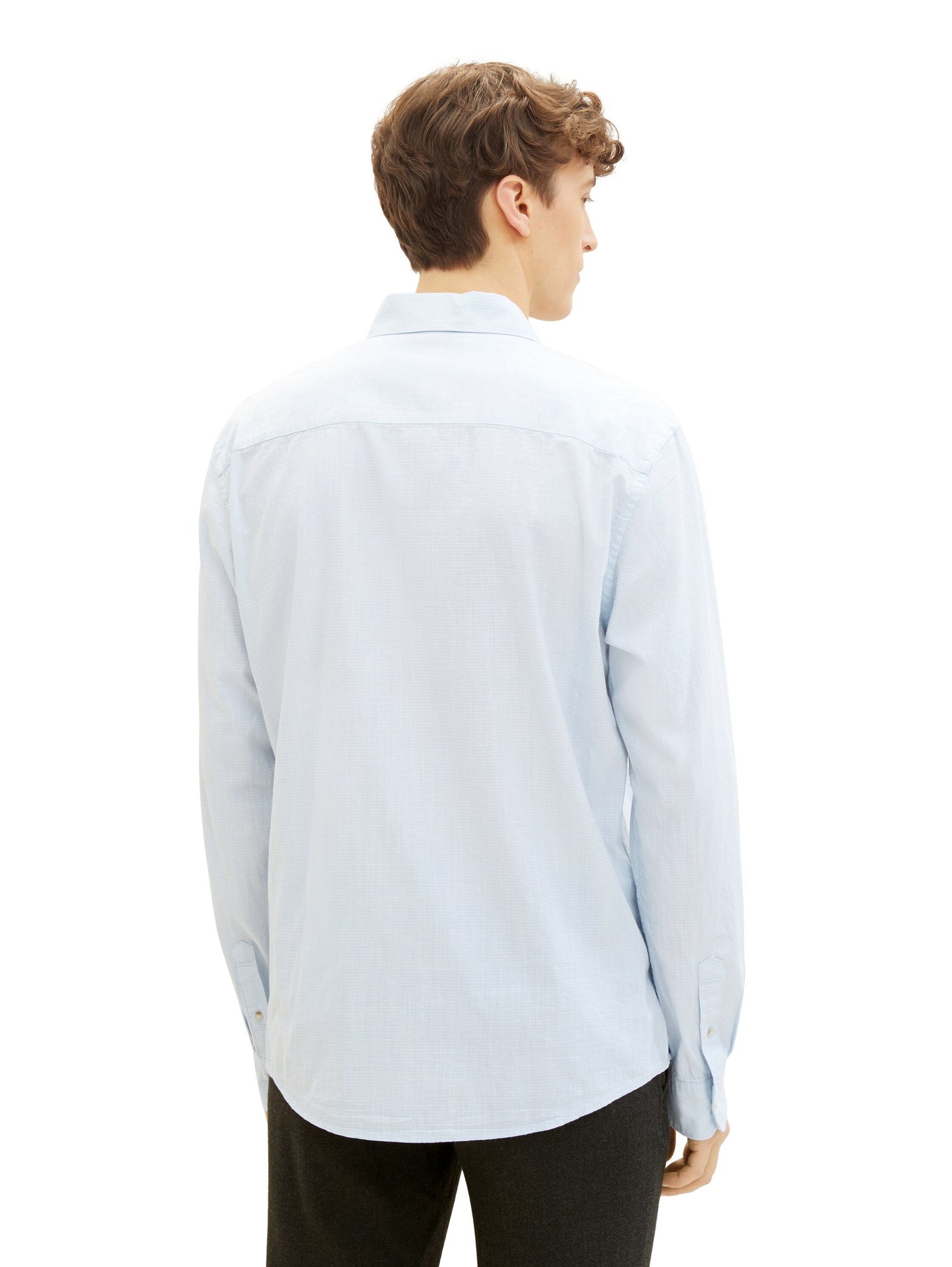 structured shirt (Blue Herringbo)