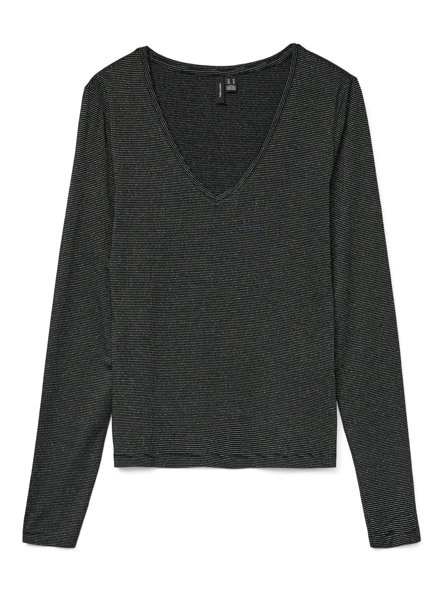 Vmlava Glitter Ls V-neck Top Stripe Noos (Black/silv)