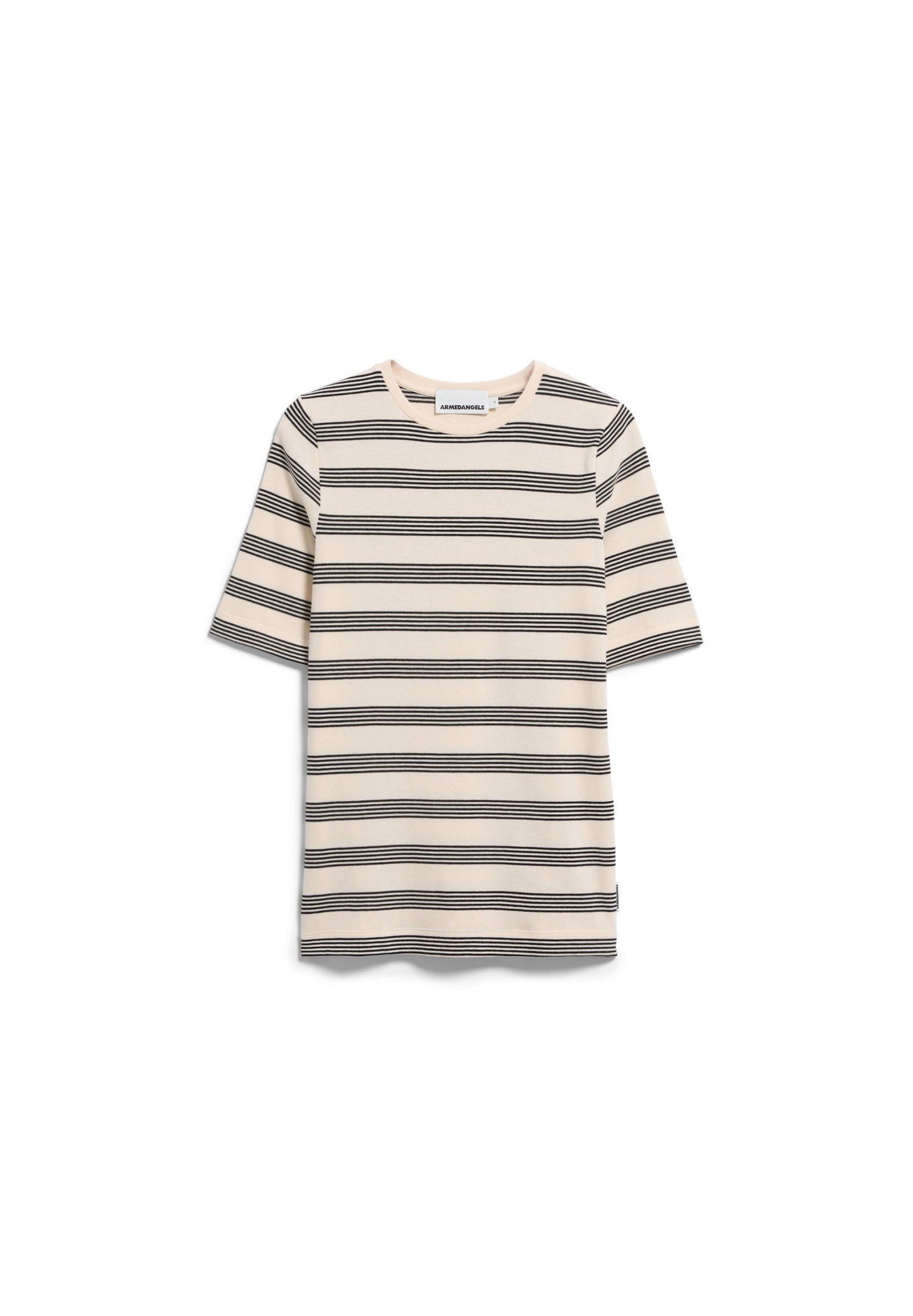 Jaanisara Fine Stripe T-shirt (Oatmilk-black)