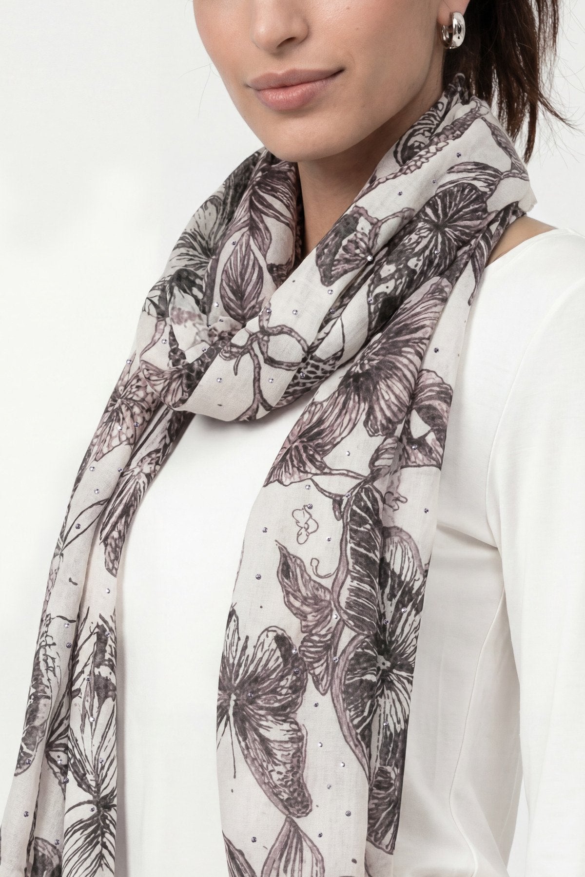 Schal (Taupe Gemustert)