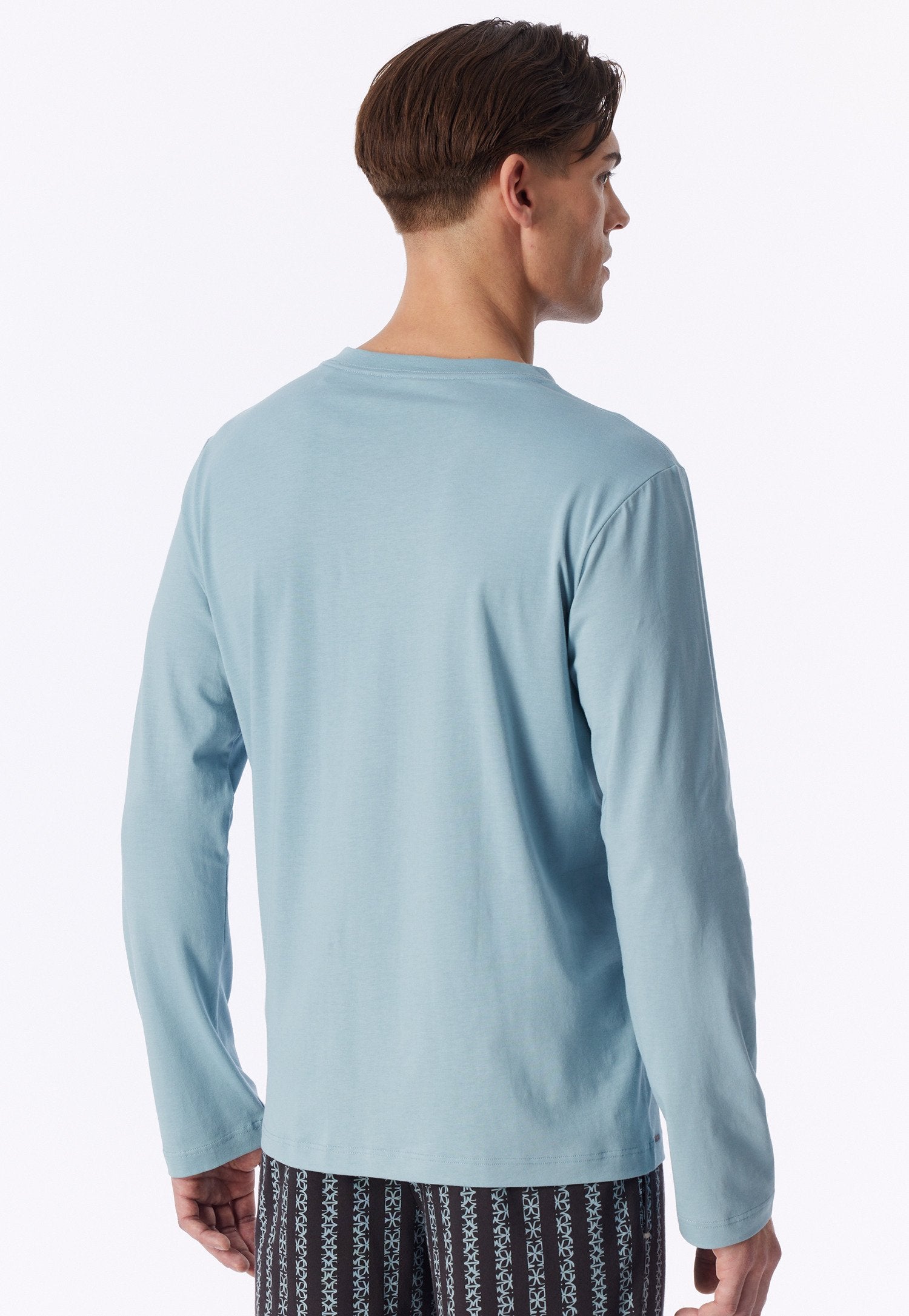 Langarmshirt V-Ausschnitt (Eisblau)