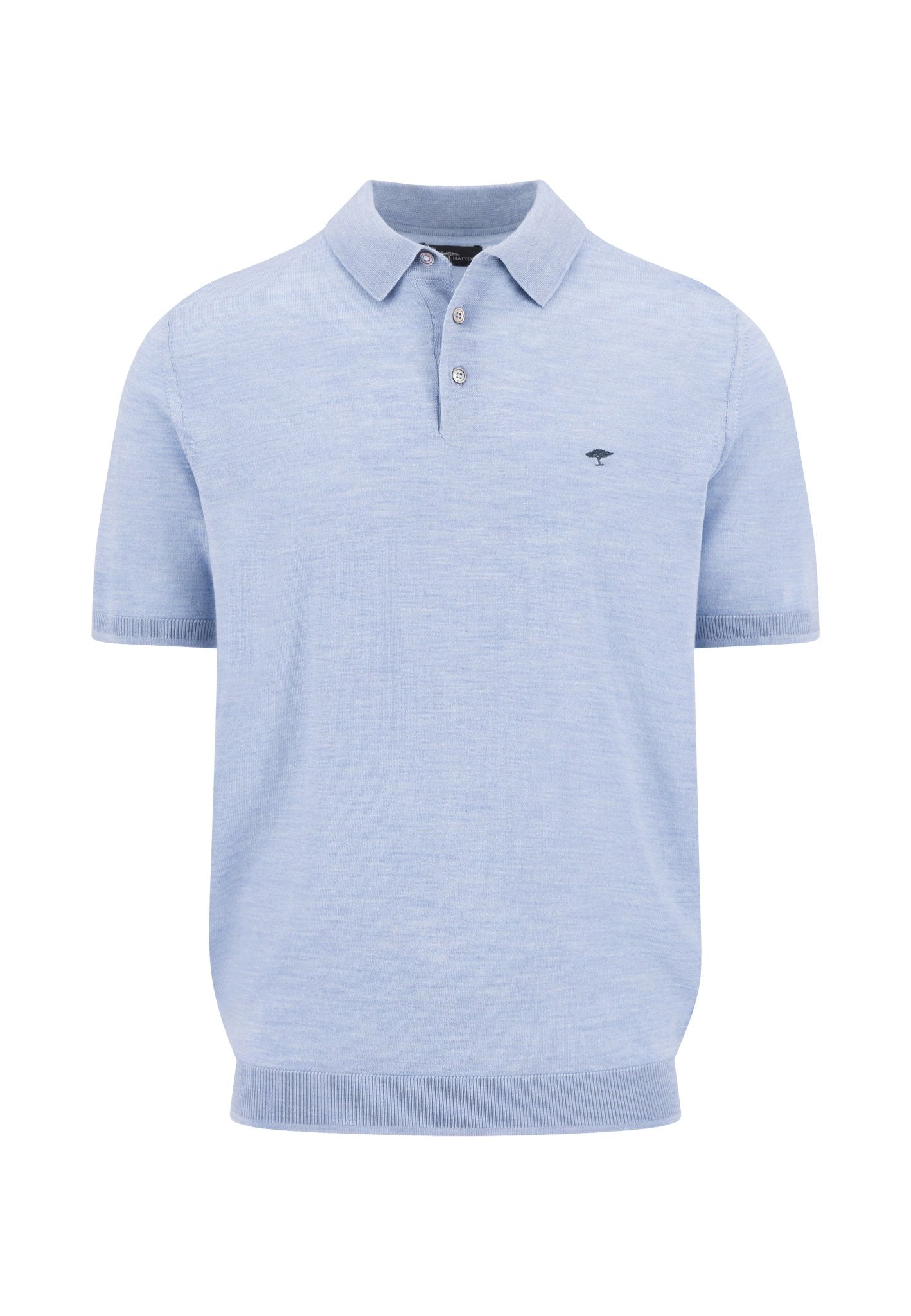 Knitted Polo, Merino (Air Blue)