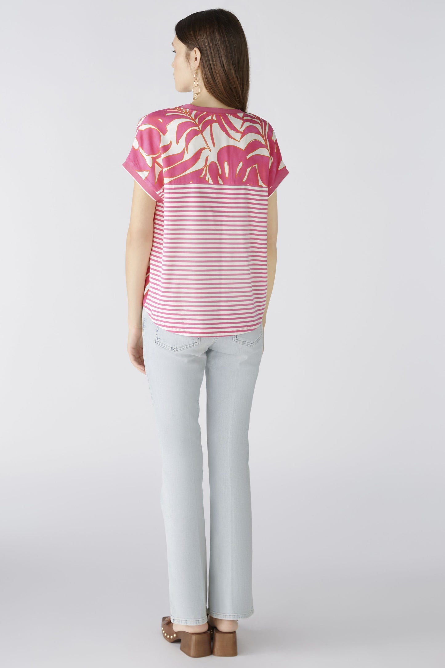 Blusenshirt Viskosepatch (Pink White)