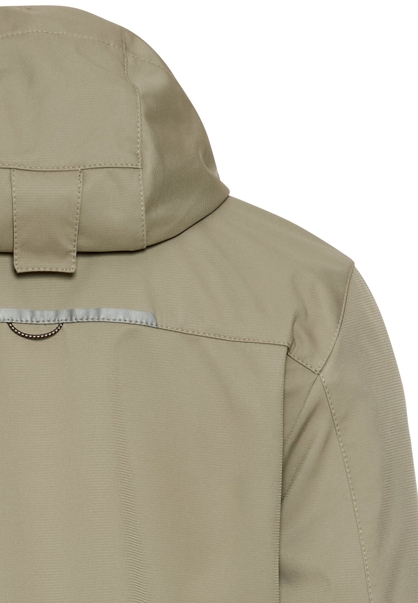 Softshelljacke mit abnehmbarer Kapuze und reflektierenden Details (Khaki)