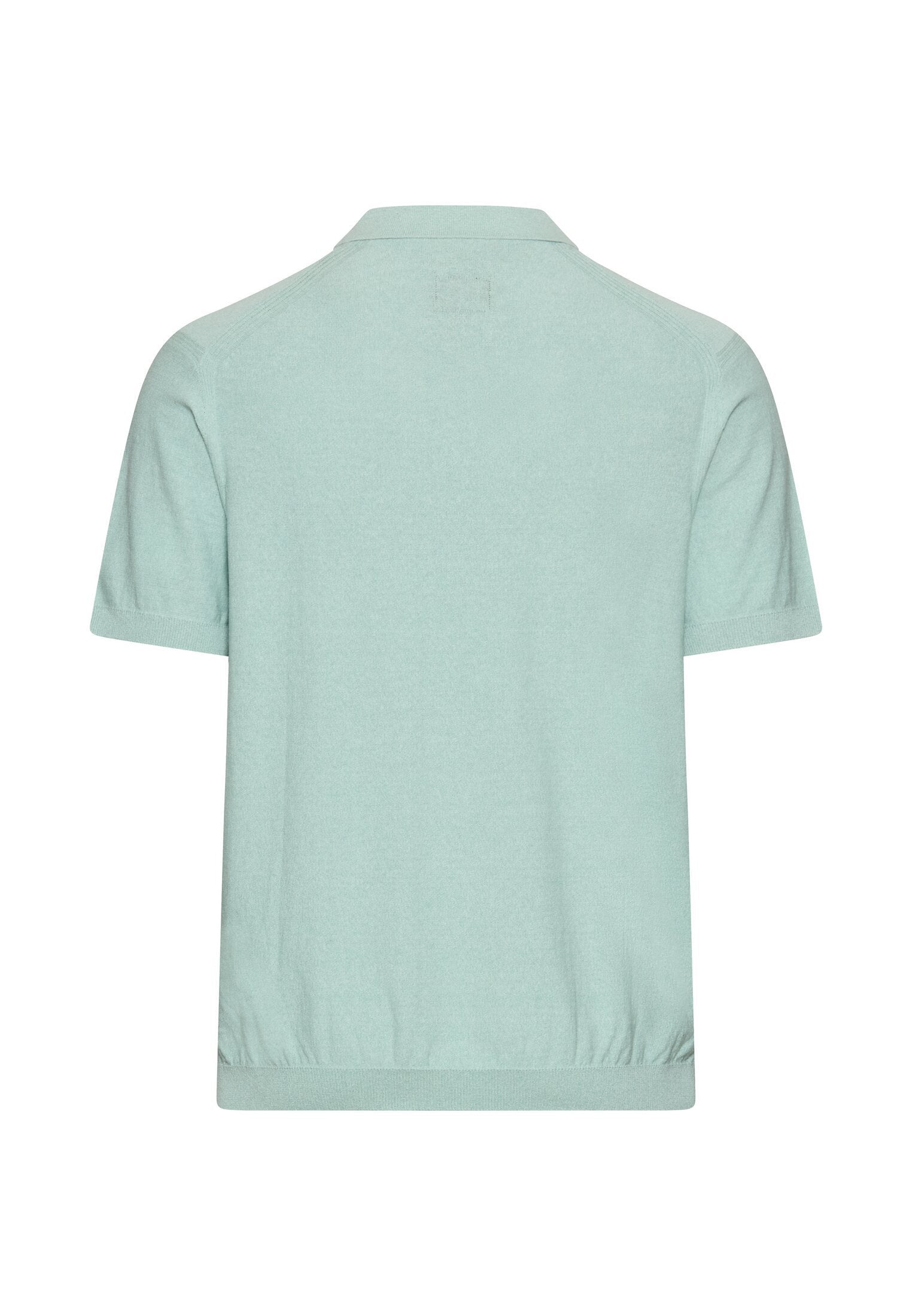 Meliertes Kurzarm Poloshirt aus Baumwolle (Ocean Green)