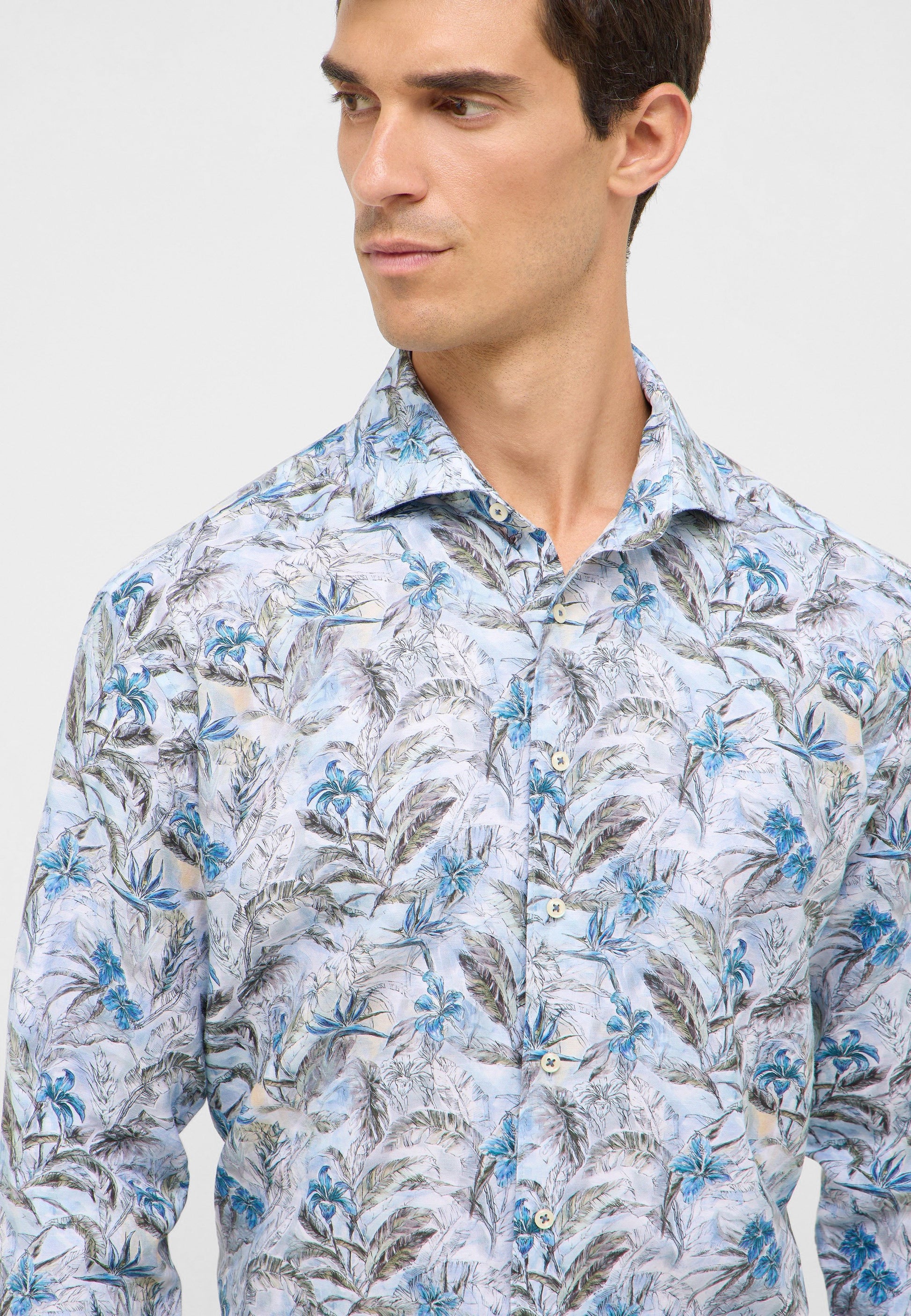 Linen Shirt Twill Langarm (Blau)