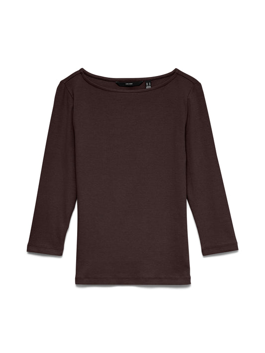 Vmchloe Panda 3/4 Boatneck Top Jrs (Chocolate Tor)