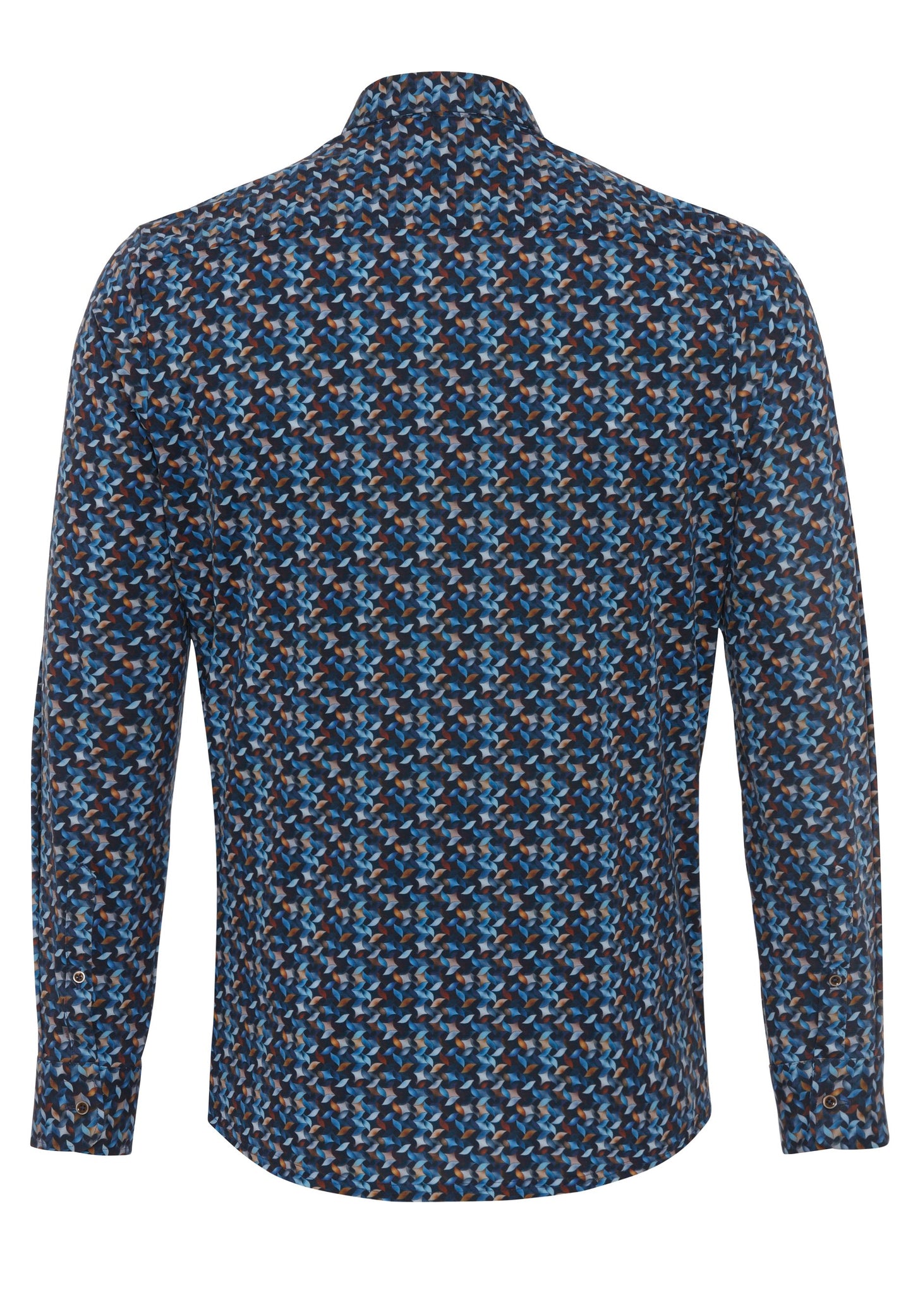 PURE- Functional Hemd Langarm (Druck Mittelblau)