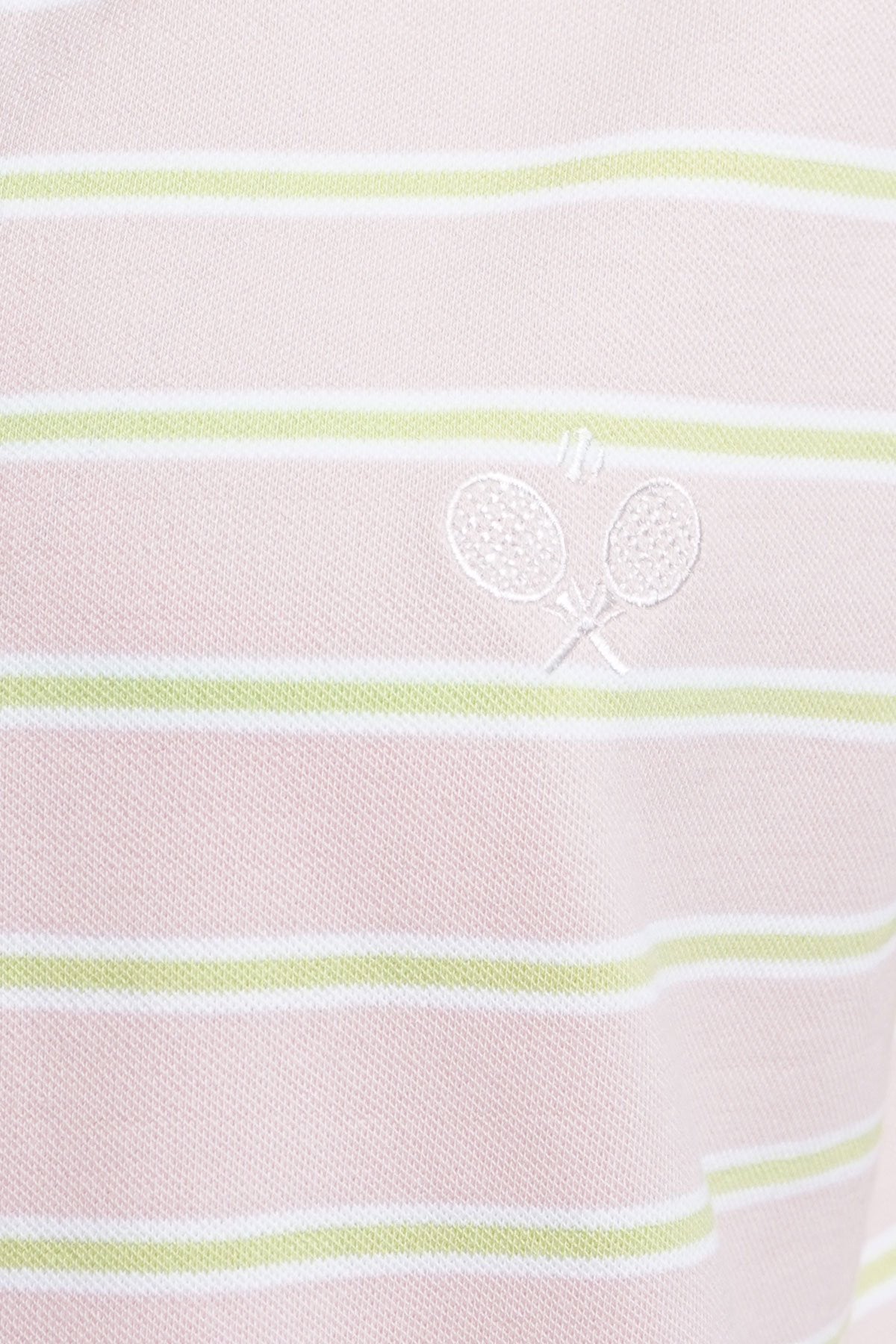 Oversize Polo Pique T-shirt Multistriped (Powder Ros©)