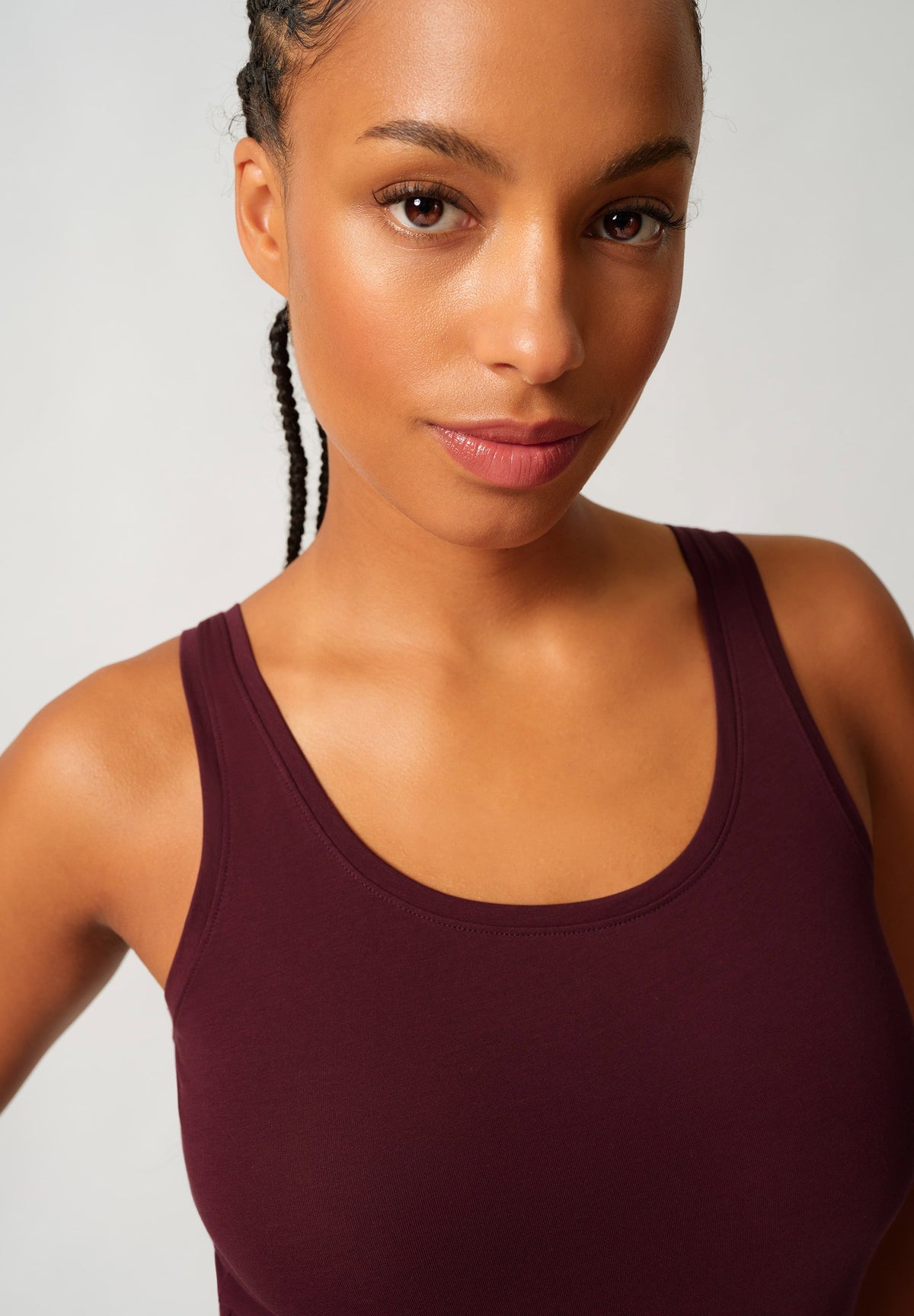 Skiny Damen Tanktop Doppelpack SKINY ADVANTAGE Cotton Stretch (Rosewine Select)