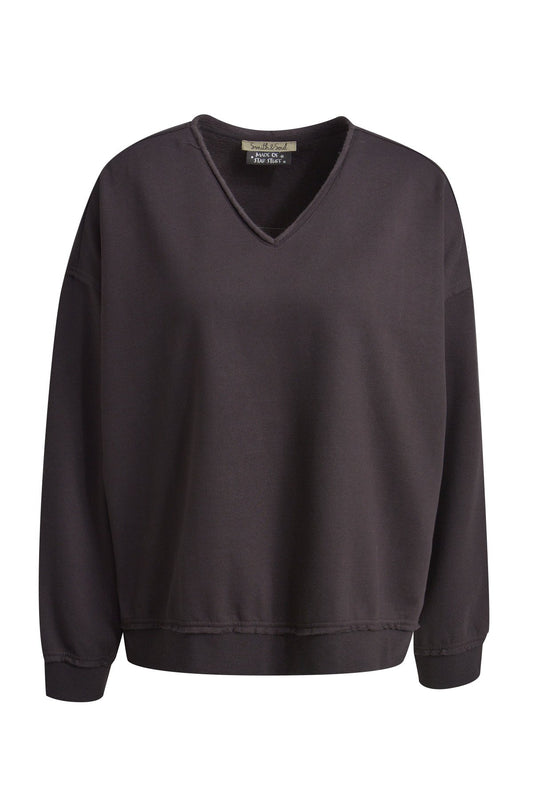 Oversize Sweatshirt Open Edges Vn (Choco)
