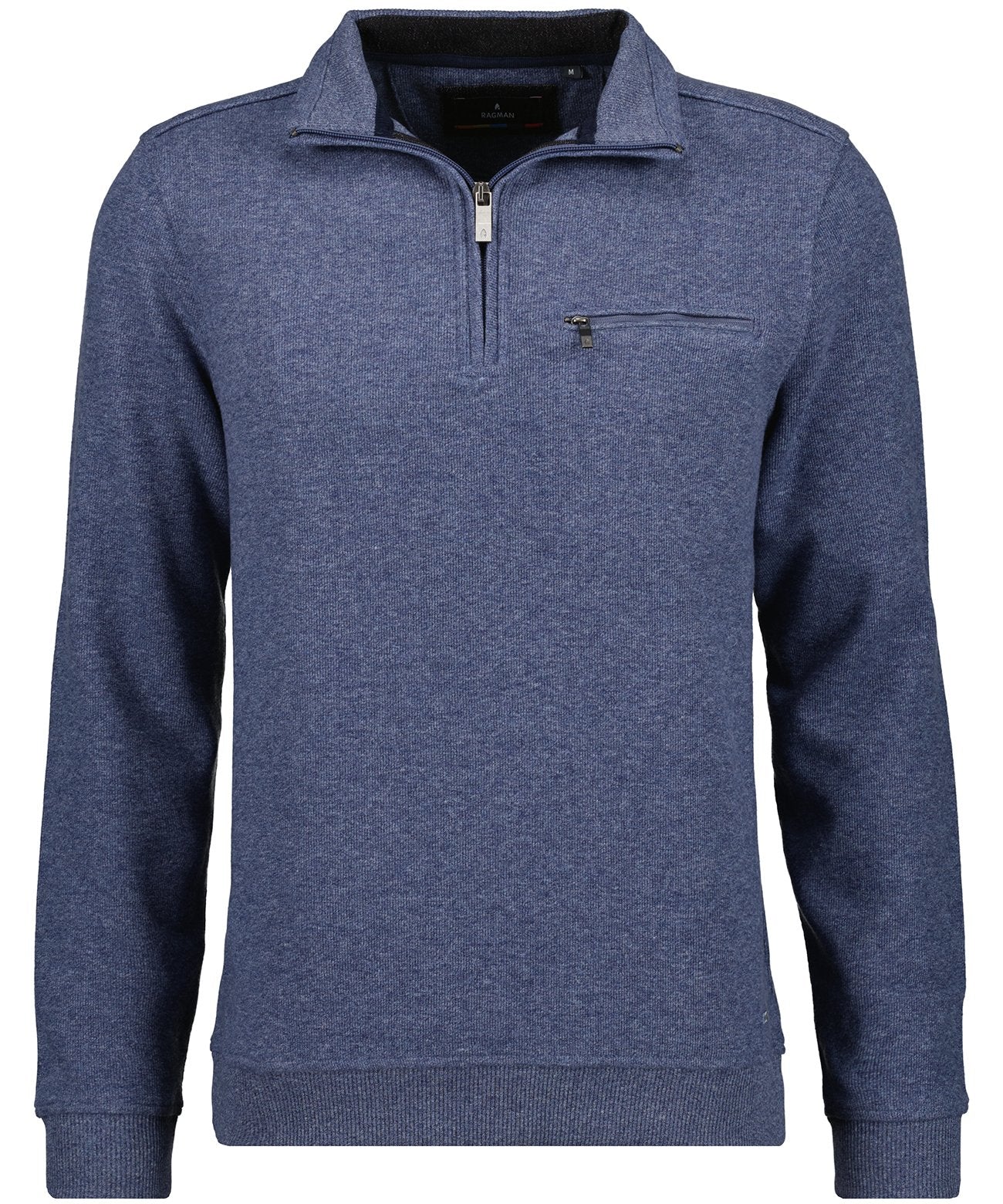 Sweatshirt mit Stehkragen und Zip (Marine Mel)
