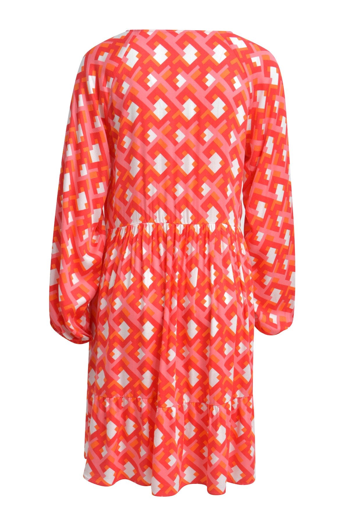 Short Raglan Volant Dress (Flamingo Print)