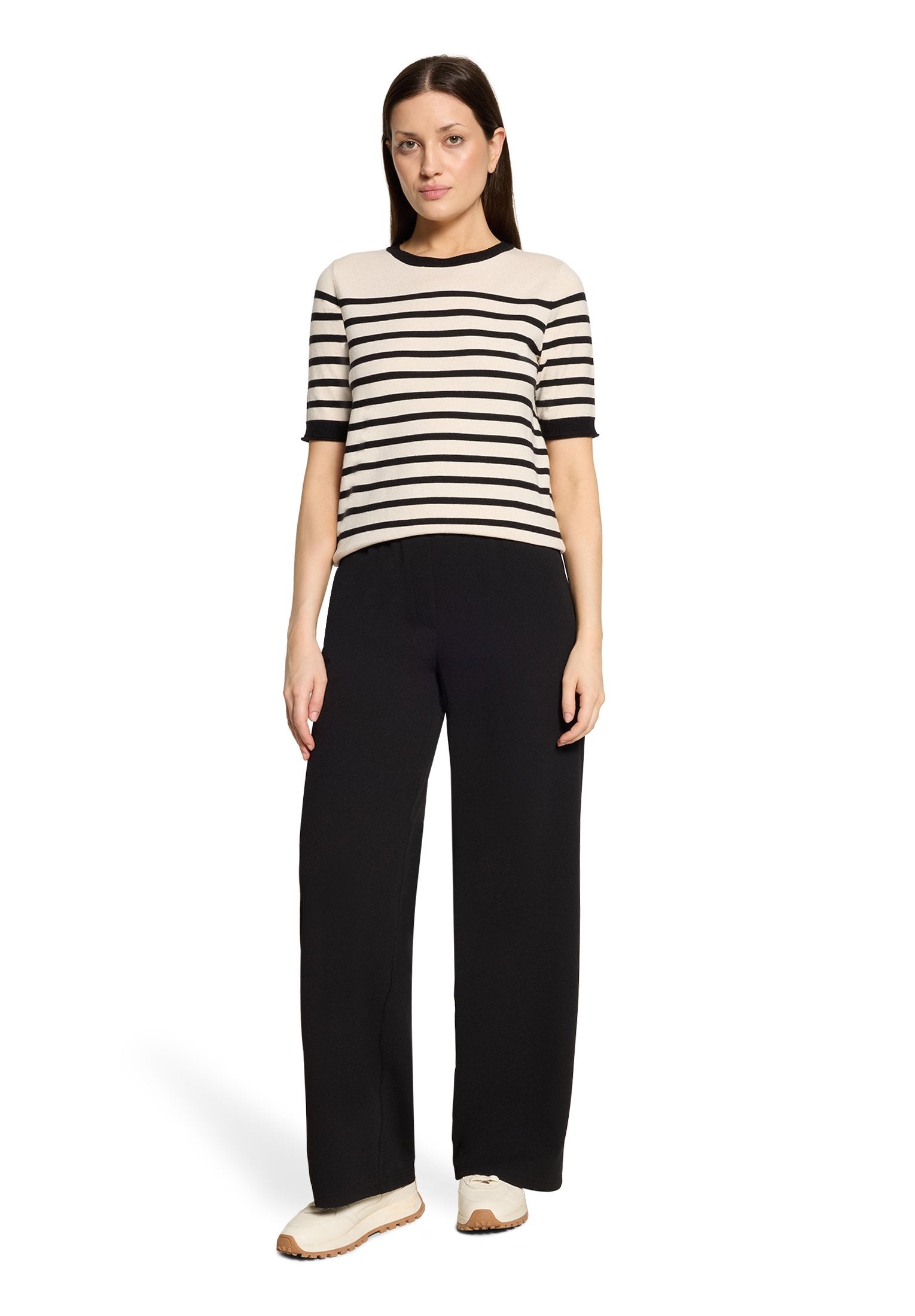 Feinstrickpullover (Patch Black/bei)