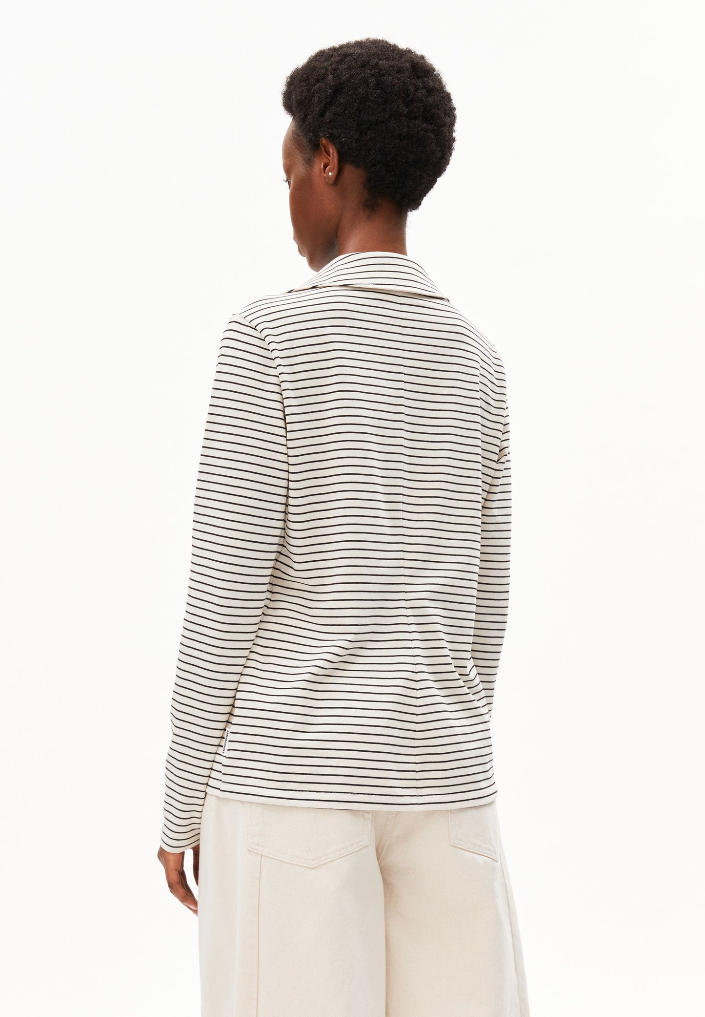 Nalaannia Stripe Blouse (Oatmilk-black)