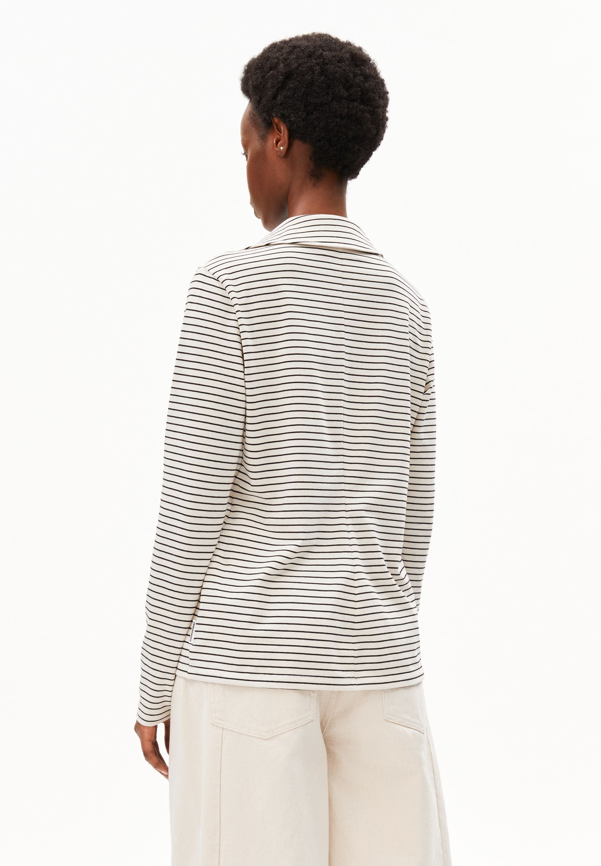 Nalaannia Stripe Blouse (Oatmilk-black)