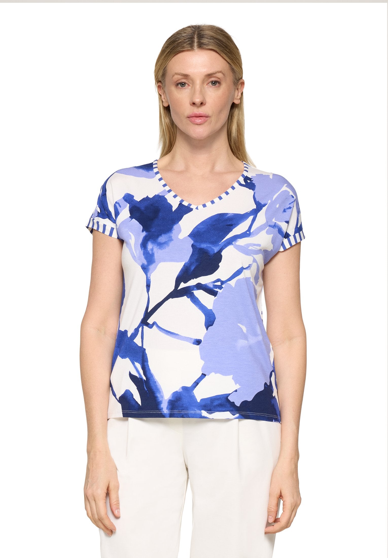Casual-Shirt (Cream/blue)