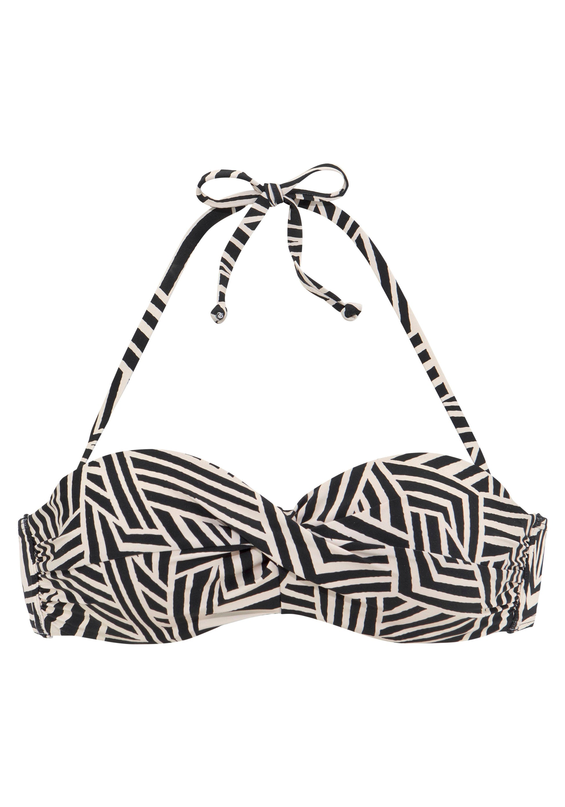 lascana Bügel-Bandeau-Top (Black-creme)