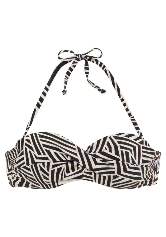 lascana Bügel-Bandeau-Top (Black-creme)