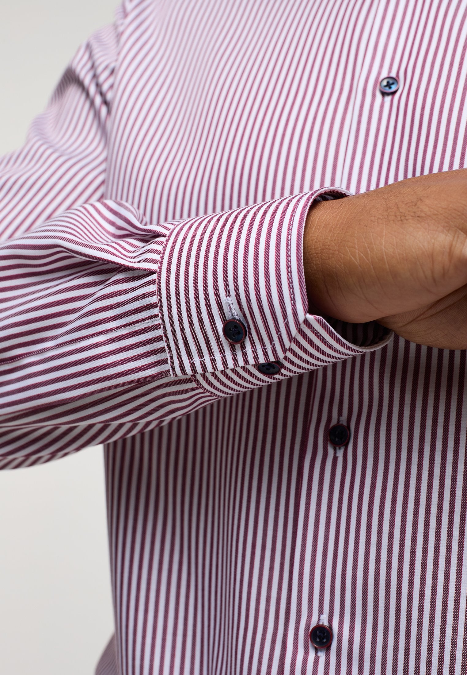 Hemd Twill Langarm (Dunkelrot)