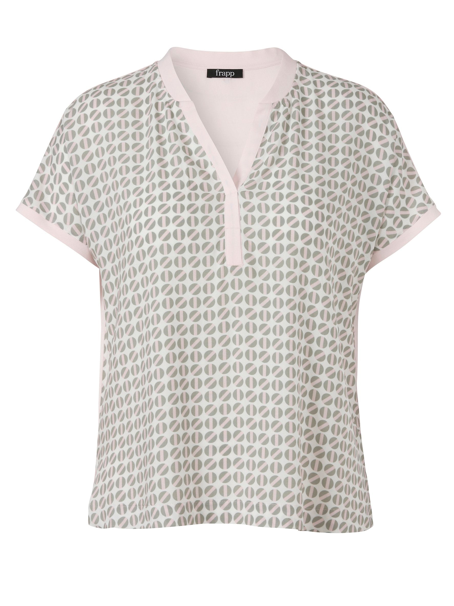 Bluse V-Ausschnitt ohne Arm Druck (Rose Multicolor)