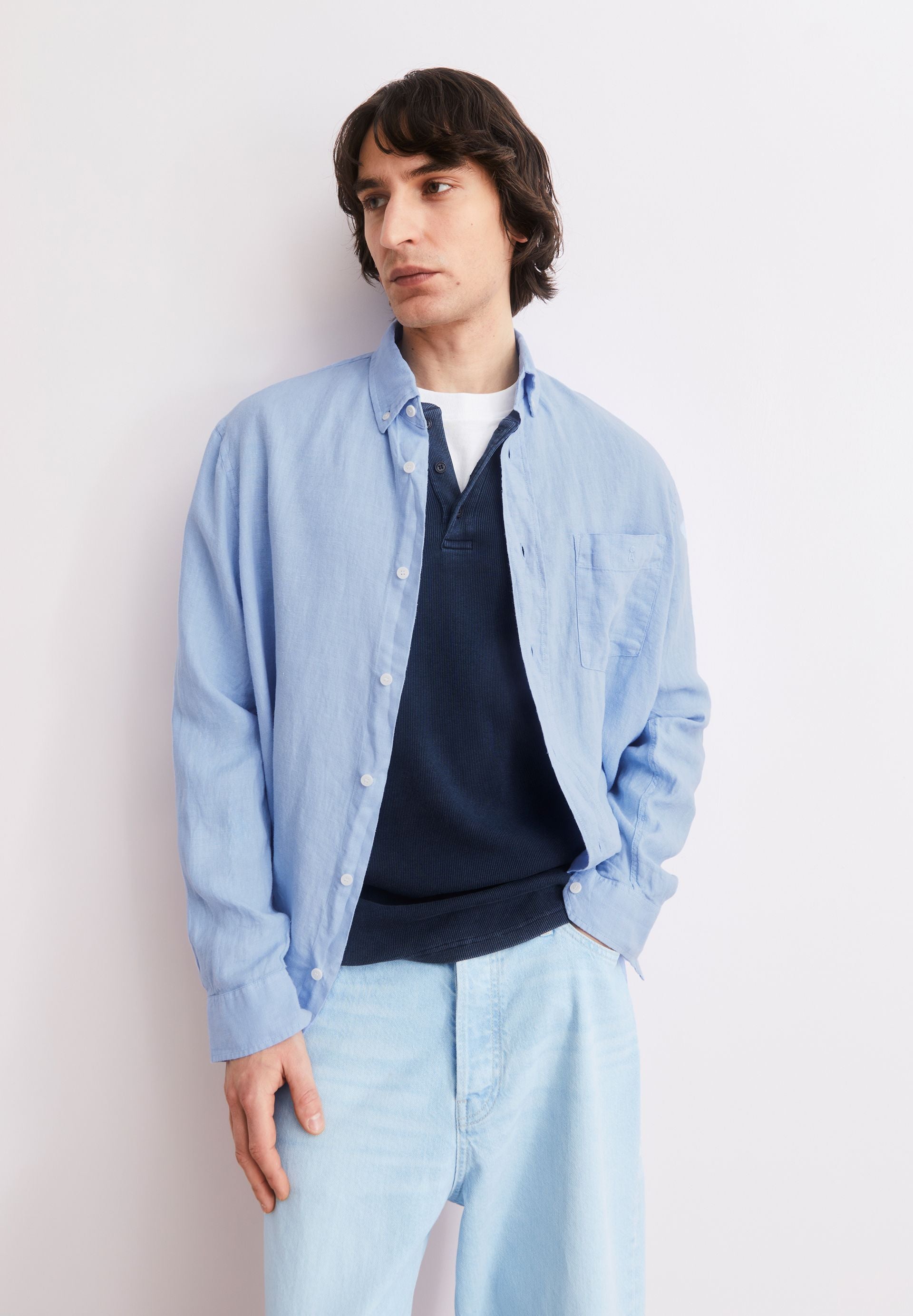 Linen Longsleeve Shirt (Wedgwood)