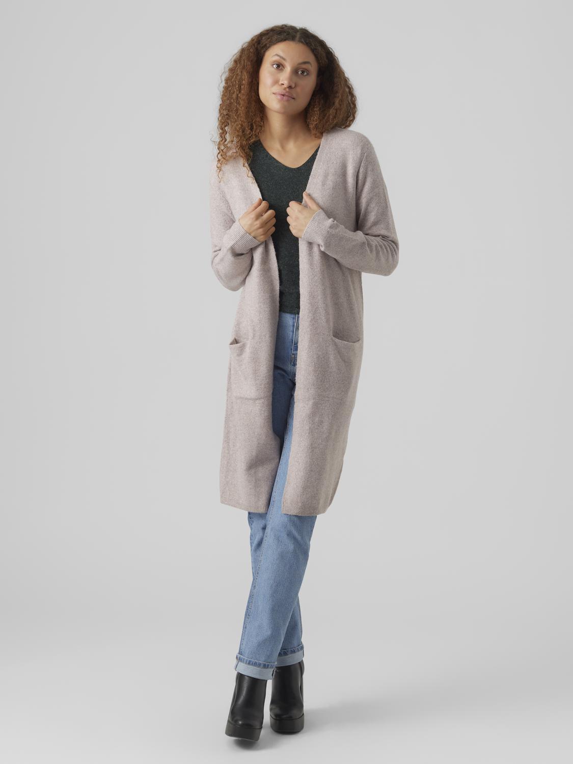 Vmdoffy Ls Long Open Cardigan Ga Noos (Woodrose/m)