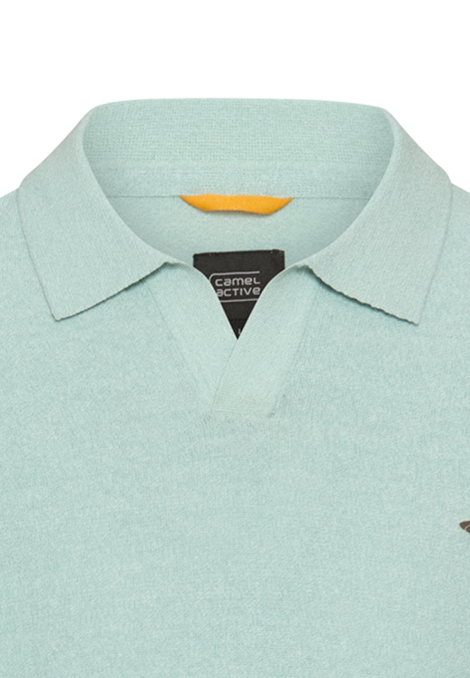 Meliertes Kurzarm Poloshirt aus Baumwolle (Ocean Green)