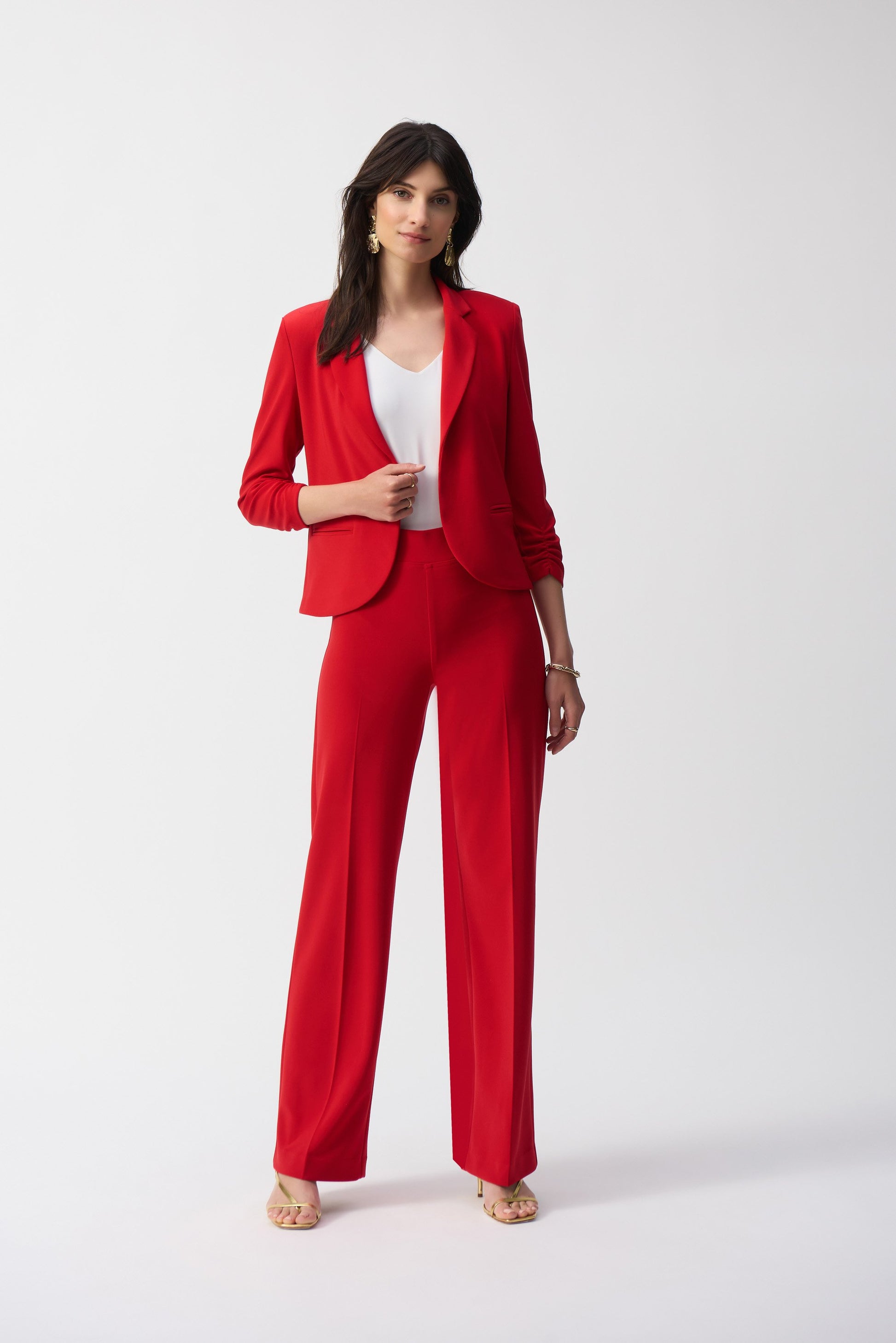 Blazer mit Reverskragen und 3/4-Arm (Strahlendes Rot)
