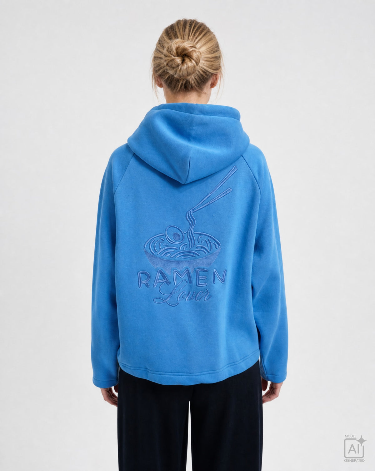 Boxy Hoodie Embroidery (Saphire)