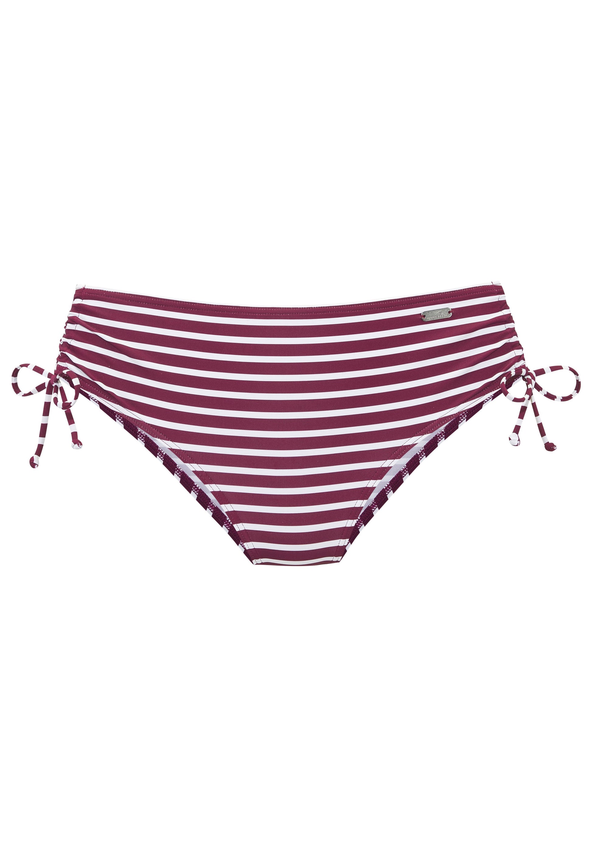 Venice Beach LM exkl. Sport Bikinihose mit Raffung (Bordeaux-whi)
