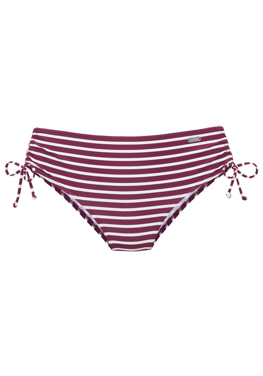 Venice Beach LM exkl. Sport Bikinihose mit Raffung (Bordeaux-whi)