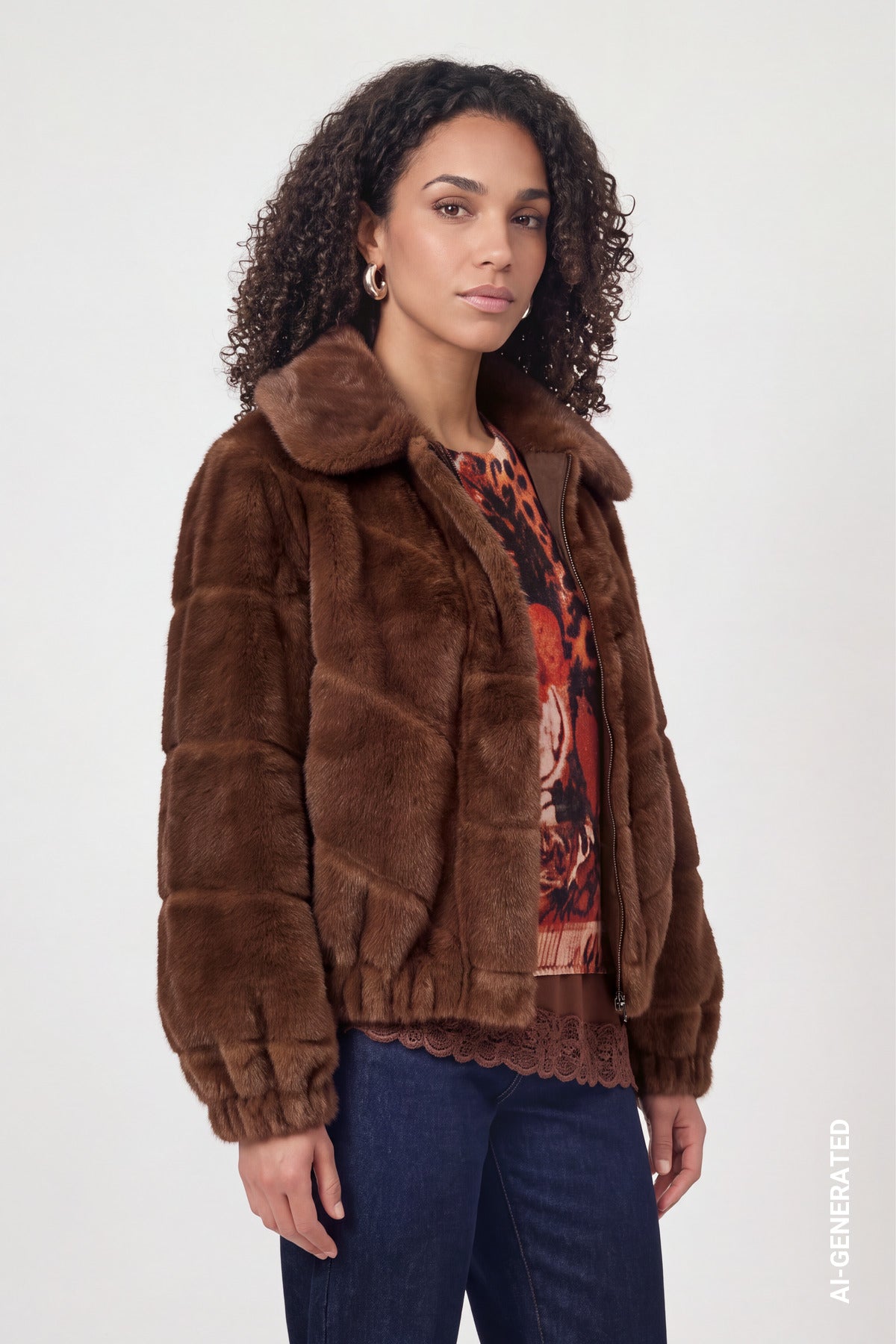 Kunstfelljacke (Chocolate Brown)