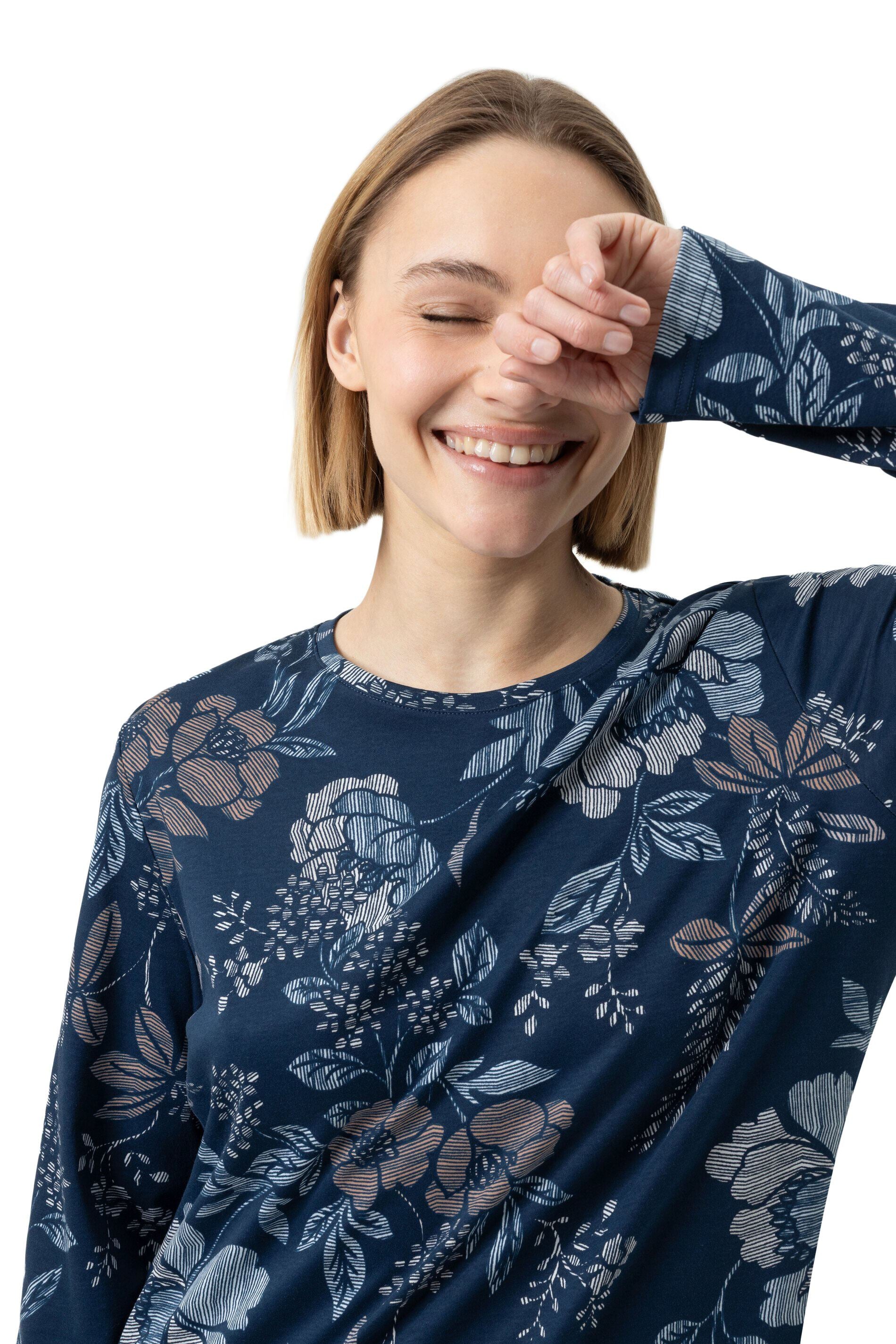 Nachthemd langarm (Deep Marine)