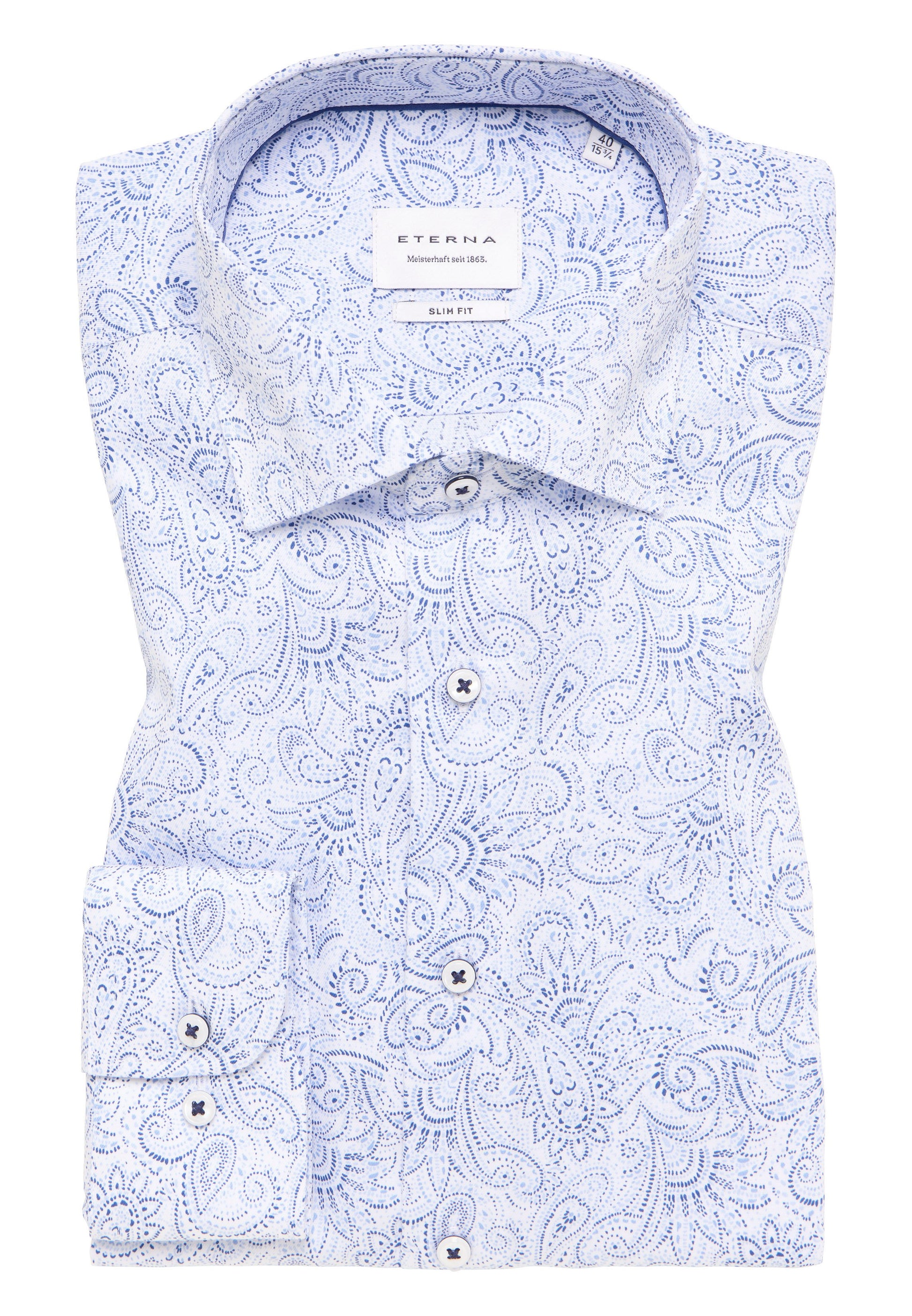 Hemd Twill Langarm (Mittelblau)