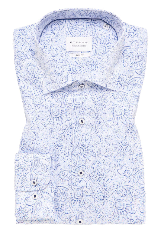 Hemd Twill Langarm (Mittelblau)